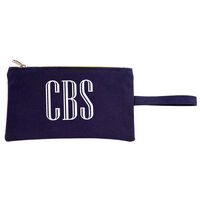 Personalized Navy Canvas Clutch Bag