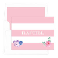 Pink Vintage Flower Foldover Note Cards