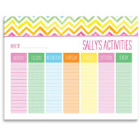 Chevron Watercolor Weekly Schedule Pad