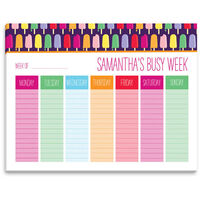 Popsicles Weekly Schedule Pad