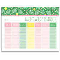 Tennis Weekly Schedule Pad