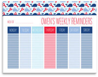 Nautical Whales and Lobsters Weekly Schedule Pad