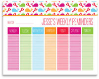Rainbow Whales and Lobsters Weekly Schedule Pad