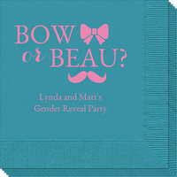 Bow or Beau Gender Reveal Napkins
