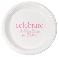 Personalized Big Word Celebrate Plastic Plates