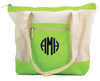 Lime Color Block Tote Bag