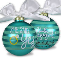She Said Yes Glass Christmas Ornament