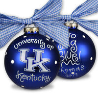 University of Kentucky Glass Christmas Ornament