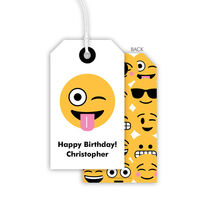 White Silly Emoji Hanging Gift Tags