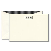 Randolph Graphite Border Monogram Flat Correspondence Cards