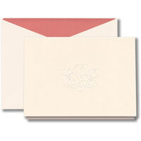Blush Embossed Monogrammed Folded Note Cards