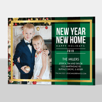 Green Flannel New Home Photo Announcements