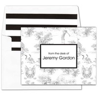 Golf Toile Foldover Note Cards