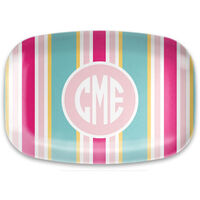 Pink Academy Stripe Melamine Platter