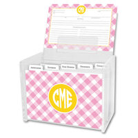 Pink Gingham Recipe Box and Recipe Cards
