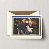 Engraved Regent and Gold Frame Top Fold Holiday Photo Mount Card