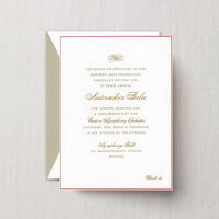 Candy Cane Bevel Engraved Holiday Party Invitation