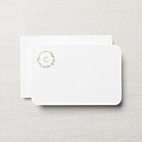 Hand Engraved Monogram on Rounded Corner Correspondence Card