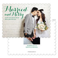 Green Married and Merry Holiday Photo Cards