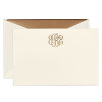 Manor Engraved Monogram Ecru Correspondence Card
