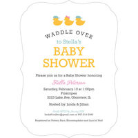 Waddle on Over Triplets Shower Invitations