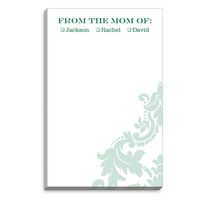 Green Simple Damask Mommy Notepads