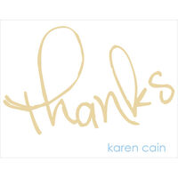 Tan Big Thanks Foldover Note Cards