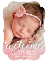 Pink Loving Welcome Baby Photo Announcements