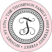 Softly Stated Pink Round Address Labels