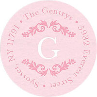 Floral Scroll Round Address Labels