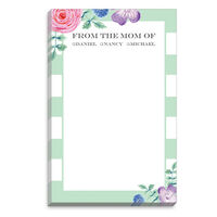 Seafoam Striped Floral Mommy Notepads
