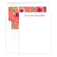 Salmon Floral Bunch Flat Note Cards