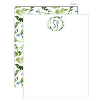 Green Wreath Flat Note Cards