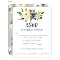 Gray and Ivory Roses Response Cards