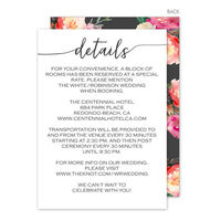 Black Swoosh Wedding Information Cards