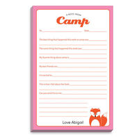 Pink and Orange Border Fox Fill In Camp Notepads