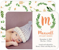 Two Sprigs Initial Photo Birth Announcements