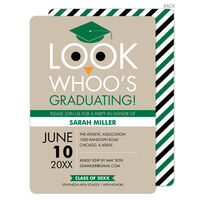 Green Owl Graduation Invitations