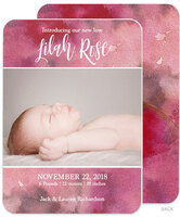 Dusty Rose Watercolor Photo Birth Announcements