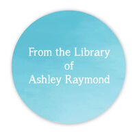 Blue Ombre Library Round Stickers