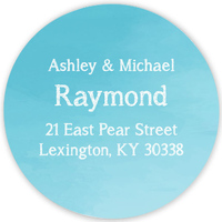 Blue Ombre Round Address Labels