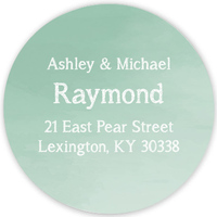 Green Ombre Round Address Labels