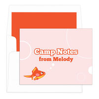 Pink Goldfish Camp Foldover Note Cards