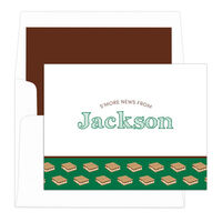 Green S'More Foldover Note Cards