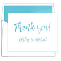 Blue Ombre Foldover Thank You Note Cards