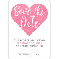 Watercolor Heart Save The Date Cards