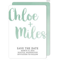 Green Ombre Save The Date Announcements