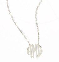 Petite Sterling Silver Circle Monogram Necklace