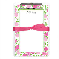 Pink Hydrangea Border Notepads with Clipboard