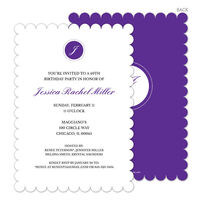Purple Circle Initials Invitations